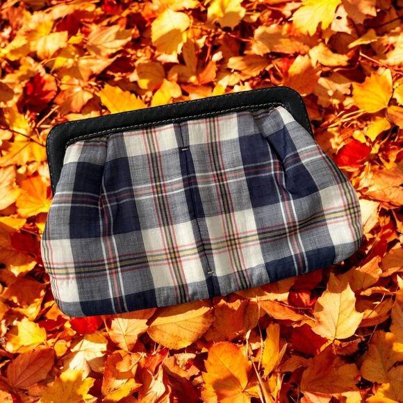 J CREW Fall Plaid Clutch Handbag NEW NWOT - Picture 1 of 8